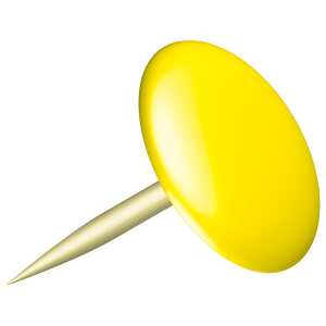 Reißnägel SUN, kunststoffüberzogen, Gelb, Ø 9,5 mm, Dose à 100 Stück