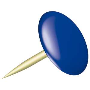 Reißnägel SUN, kunststoffüberzogen, Dunkelblau, Ø 9,5 mm, Dose à 100 Stück