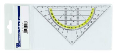 Alco Geo-Dreieck, Kunststoff, transparent, 16 cm, mit Facette,