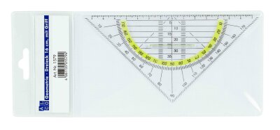 Alco Geo-Dreieck, mit Griff, Kunststoff, transparent, 16 cm, mit Facette,