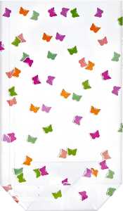 Bodenbeutel Schmetterlinge 115 x 190 mm klar m bunten Schmetterlingen