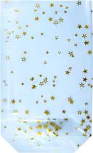 HEYDA Bodenbeutel Sterne 95 x 160 mm klar mit goldenen Sternen