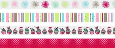 HEYDA 203584362 Deko Tapes Party Pompons jede Rolle 5 m x 15 mm Papier-Tapes pastell