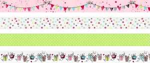 Deko Tapes Party Girlande jede Rolle 5 m x 15 mm Papier-Tapes pastell