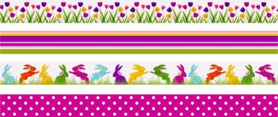 HEYDA 203584380 Deko Tapes Frühling Tulpen jede Rolle 5 m x 15 mm Papier-Tapes