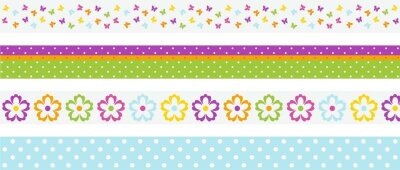 HEYDA 203584381 Deko Tapes Frühling Blumen jede Rolle 5 m x 15 mm Papier-Tapes