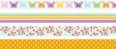 HEYDA 203584383 Deko Tapes Frühling Butterflies jede Rolle 5 m x 15 mm Papier-Tapes