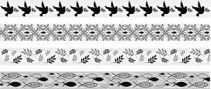 HEYDA Deko Tapes weisse Feste Holy jede Rolle 5 m x 15 mm Papier-Tapes