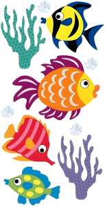 HEYDA 203780648 Stick-Ons-Mix Tropische Fische 75 x 165 cm