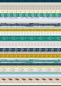 Motivkarton Kommunion/Konfirmation Bordüre A4 türkis