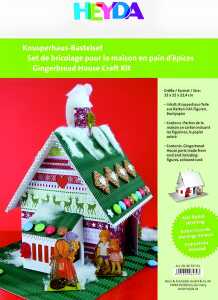 HEYDA Knusperhaus-Bastel-Set A4 weisser Karton farbige Figuren