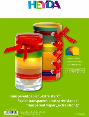 HEYDA 204875410 Transparentpapier A4 gelb orange rot blau grün