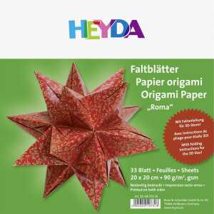HEYDA 204875530 Faltblätter-Set Roma 20 x 20 cm rot/goldfarben