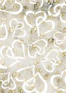 Transparentpapier Emotion Herzen A4 goldfarben