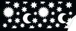 Laternen-Zuschnitt Sonne - Mond - Sterne schwarz/weiss...