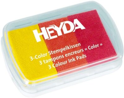 HEYDA 204888462 Stempelkissen 3-Color 9 x 6 cm Gelb-/Rottöne