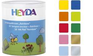 Stempelkissen 10ST sort. HEYDA 20-4888470 3x3cm Rainbow