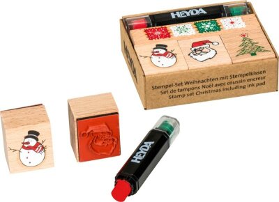 HEYDA 204888482 Stempel-Set Weihnachten 8 x 6 x 3 cm Holz