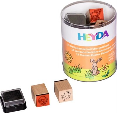 HEYDA 204888484 Stempel-Set Frühling Holz