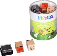 HEYDA 204888491 Stempel-Set Zoo-Tiere Holz