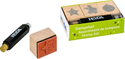 HEYDA 204888494 Stempel-Set Weihnachten 8 x 45 x 25 cm Holz