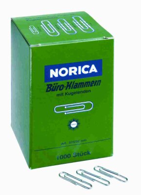 Alco NORICA Briefklammern, 32 mm, verzinkt, Schachtel à 1000 Stück