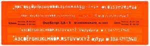 Standardgraph Schriftschablone DuoScriptFINELINER Kombi-Schablone Feinfaser/Feinminen