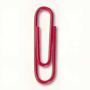 Briefklammern, kunststoffüberzogen, Rot, 26 mm, rund, Dose à 100 Stück