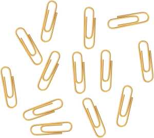 Briefklammern, kunststoffüberzogen, Gelb, 26 mm, rund, Dose à 1000 Stück