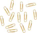 Briefklammern, kunststoffüberzogen, Gelb, 26 mm,...