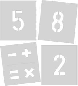 Signierschablonen-Satz 250 mm Zahlen und Sonderzeichen Pack