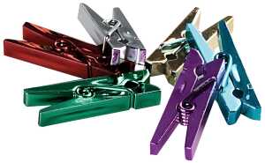 Mini-Wäscheklammern, bunt metallic, 25 mm, SB-Dose à 10 Stück