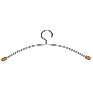 Kleiderbügel, Metall, silberfarben, mit Holzenden, 2-er Set, Länge 40 cm