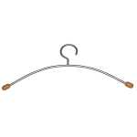 Kleiderbügel, Metall, silberfarben, mit Holzenden, 2-er Set, Länge 40 cm