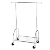 Alco Mobile Garderobe, fahrbar, Metall, verchromt, 3...