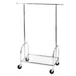 Mobile Garderobe, fahrbar, Metall, verchromt, 3 Höhen, Gitterablage, (B/T/H) 90 x 54 x 131/150,5/170 cm