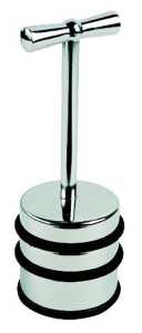 Türstopper, verchromt, hoch, gummierte Unterseite, rutschfest, Türschutz, Griff, (H/Ø) 15,5/6,5;  Gewicht 1,15 KG cm