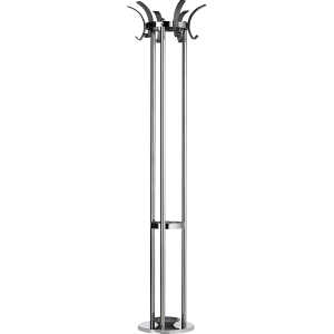 Alco Standgarderobe, Metall, 6 schwarze Acrylhaken, (H/Ø) 174/42,5 cm