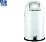 Abfallsammler, rund, Weiß, Push-Klappe,...