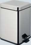 Abfallsammler, eckig, Metall, verchromt, Tretmechanismus,...