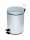 Tretabfalleimer, rund, silberfarben, Stahlblech, Kunststoffeinsatz, Inhalt 5 L, (H/Ø) 28,5/20,5 cm