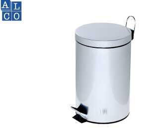 Alco Tretabfalleimer Stahl kunststoffbeschichtet 12l chrom