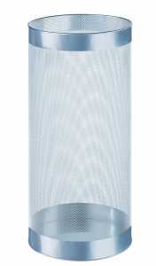 Abfallsammler / Schirmständer, rund silber, gelocht Inhalt 34 L, (H/Ø) 59/27 cm
