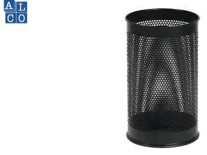 Alco Papier-Abfallsammler Metall gelocht 15l schwarz