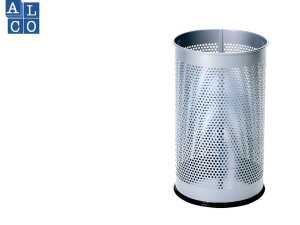 Alco Papier-Abfallsammler Metall gelocht 15l silber