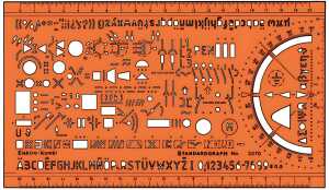 Standardgraph Schablone Elektro-Kombi Schaltzeichen, gerade Normschrift