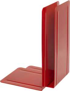 Buchstützen, Metall, Rot, (L/B/H) 130/240/140 mm, VE = 1 Paar