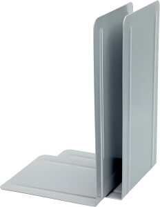 Buchstützen, Metall, Grau, (L/B/H) 130/240/140 mm, VE = 1 Paar