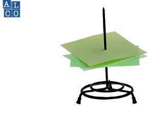 Zettelspießer, Metall, Schwarz, rutschfest, (Ø/H) 100/150 mm