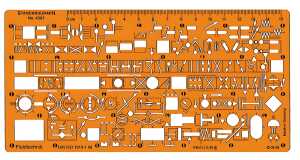 Standardgraph Schablone Hydraulik/ Pneumatik DIN ISO 1219 mit Tuschenoppen